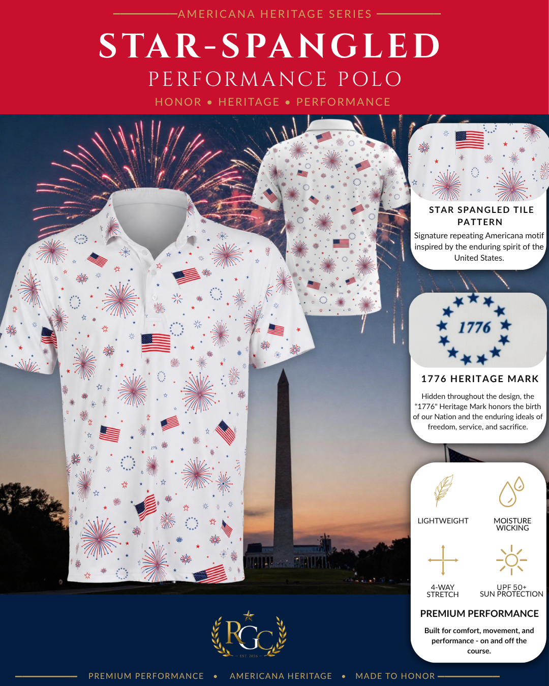 Star-Spangled Performance Polo