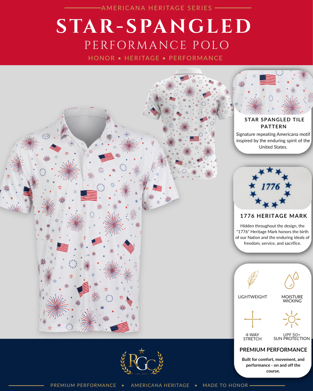 Star-Spangled Performance Polo